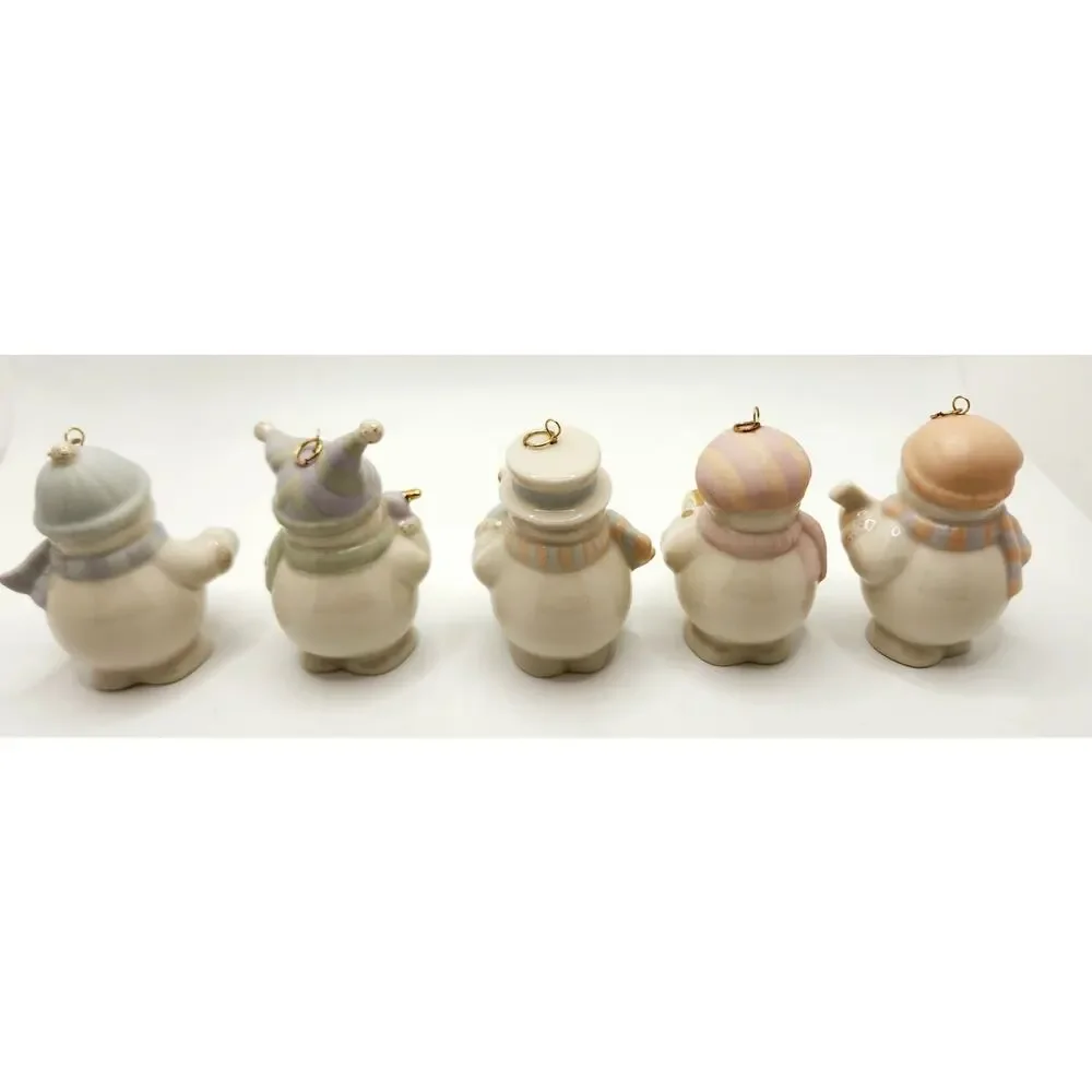Lenox Standabouts Snowman Ornaments Set of 5 Musical Band Porcelain w/ Box